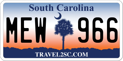 SC license plate MEW966