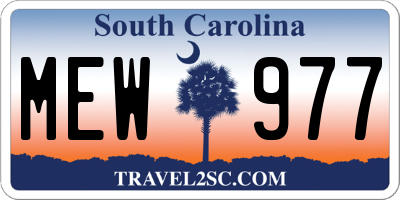 SC license plate MEW977