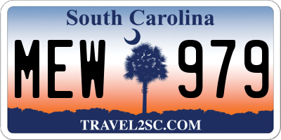 SC license plate MEW979
