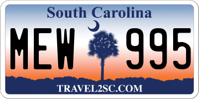 SC license plate MEW995