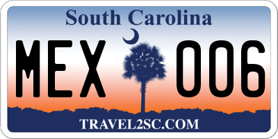 SC license plate MEX006