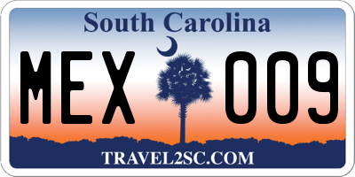 SC license plate MEX009