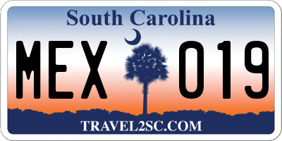 SC license plate MEX019