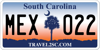 SC license plate MEX022
