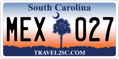 SC license plate MEX027