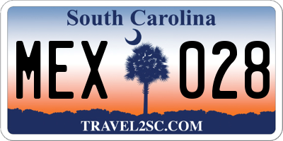 SC license plate MEX028