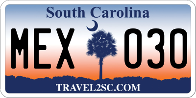 SC license plate MEX030