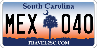 SC license plate MEX040