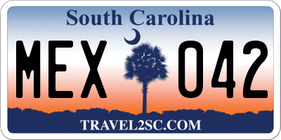 SC license plate MEX042