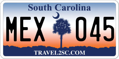 SC license plate MEX045