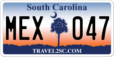 SC license plate MEX047