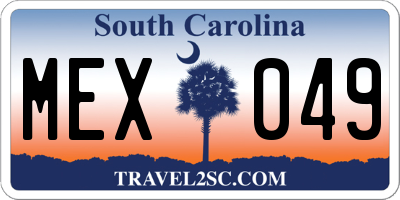 SC license plate MEX049