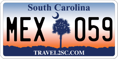 SC license plate MEX059