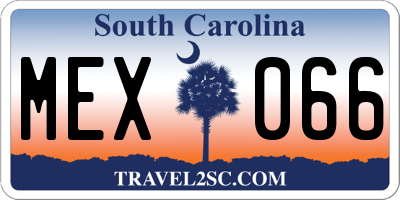 SC license plate MEX066