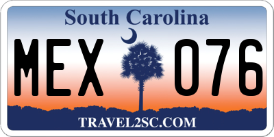 SC license plate MEX076