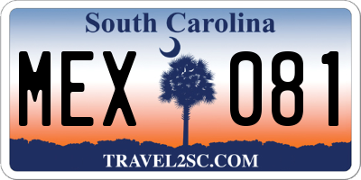 SC license plate MEX081