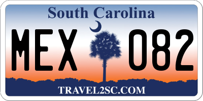 SC license plate MEX082