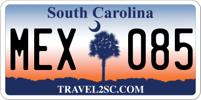 SC license plate MEX085