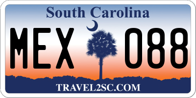 SC license plate MEX088