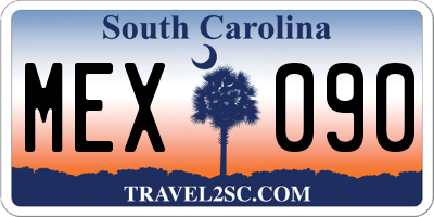 SC license plate MEX090