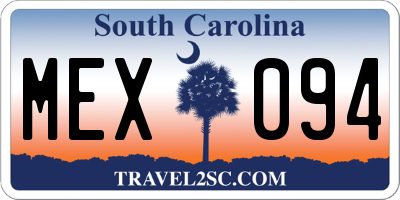 SC license plate MEX094