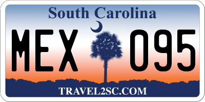 SC license plate MEX095