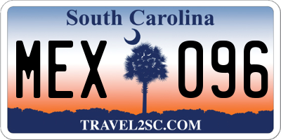 SC license plate MEX096