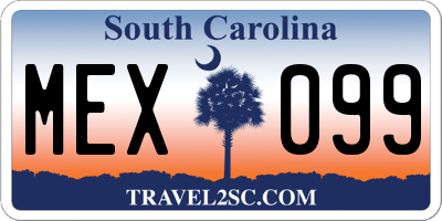 SC license plate MEX099