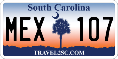 SC license plate MEX107