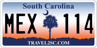 SC license plate MEX114