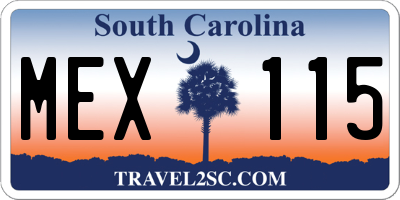 SC license plate MEX115