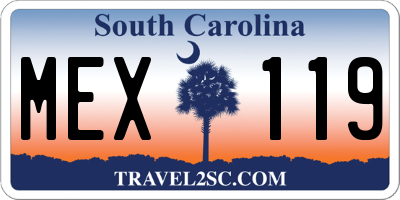 SC license plate MEX119