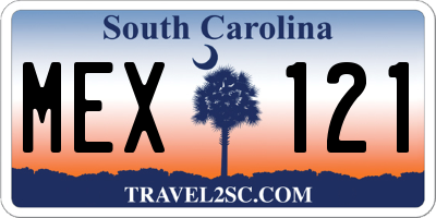 SC license plate MEX121