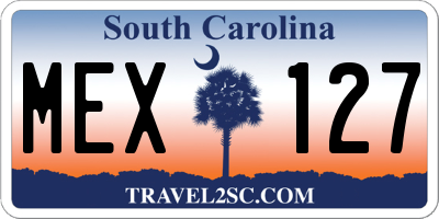 SC license plate MEX127