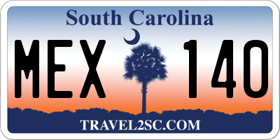 SC license plate MEX140
