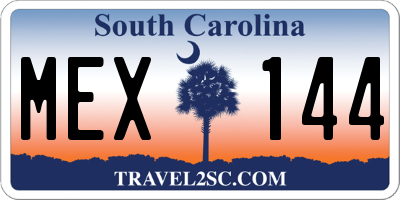 SC license plate MEX144