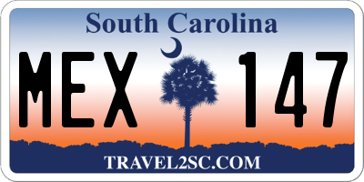 SC license plate MEX147