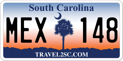 SC license plate MEX148