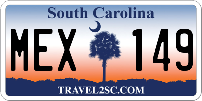 SC license plate MEX149