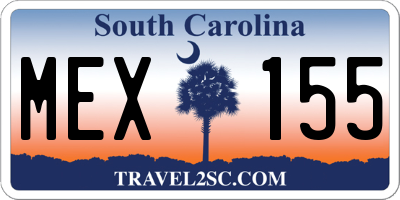 SC license plate MEX155