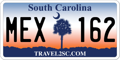 SC license plate MEX162