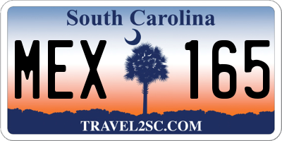 SC license plate MEX165