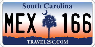 SC license plate MEX166