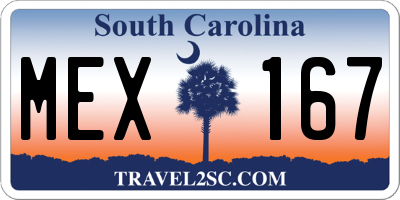 SC license plate MEX167