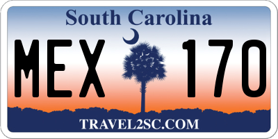 SC license plate MEX170