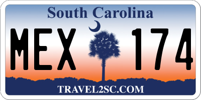 SC license plate MEX174