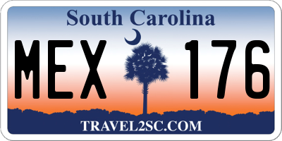 SC license plate MEX176