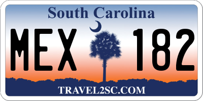 SC license plate MEX182