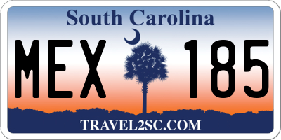 SC license plate MEX185