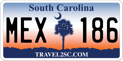 SC license plate MEX186